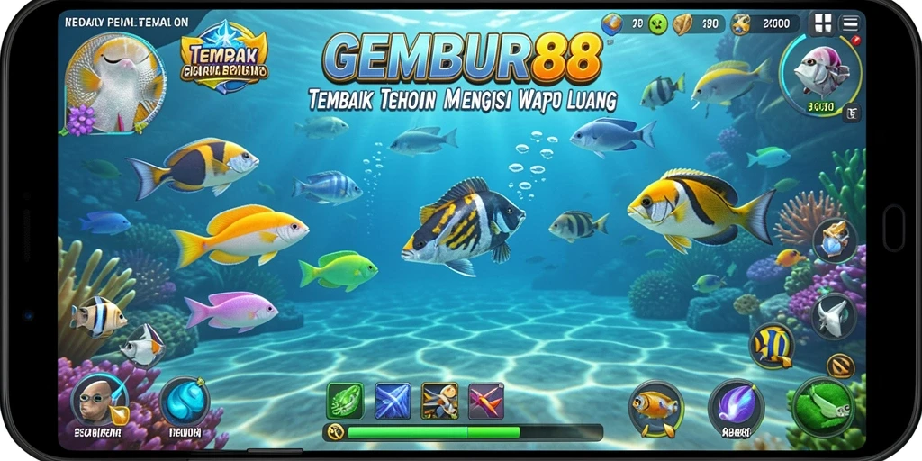 Tampilan gameplay seru saat menembak ikan di GEMBUR88.