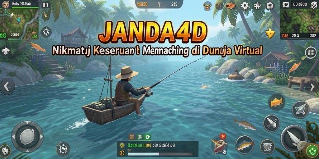 Tampilan gameplay memancing yang mendebarkan di JANDA4D.