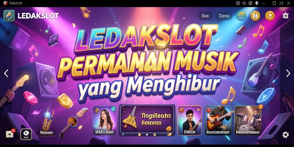 Tampilan gameplay LEDAKSLOT yang seru dengan berbagai lagu.