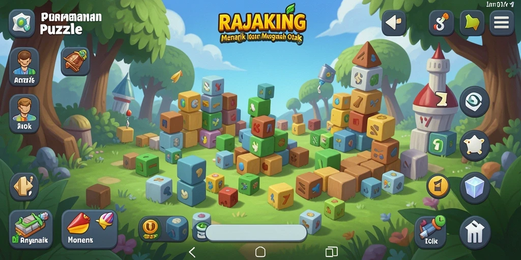 Screenshot gameplay RAJAKING yang menunjukkan tantangan puzzle yang menarik.