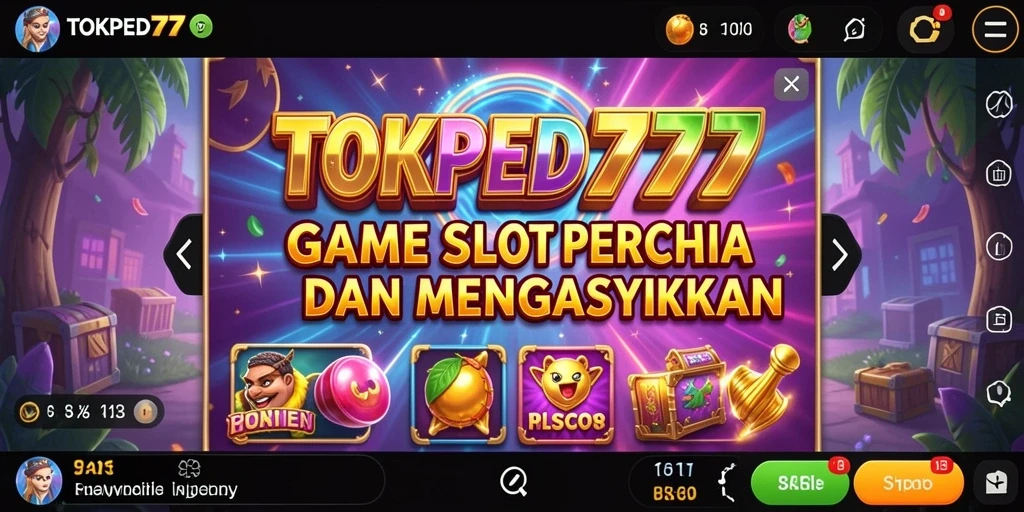 Screenshot gameplay Slot TOKPED777 yang menampilkan keseruan permainan.