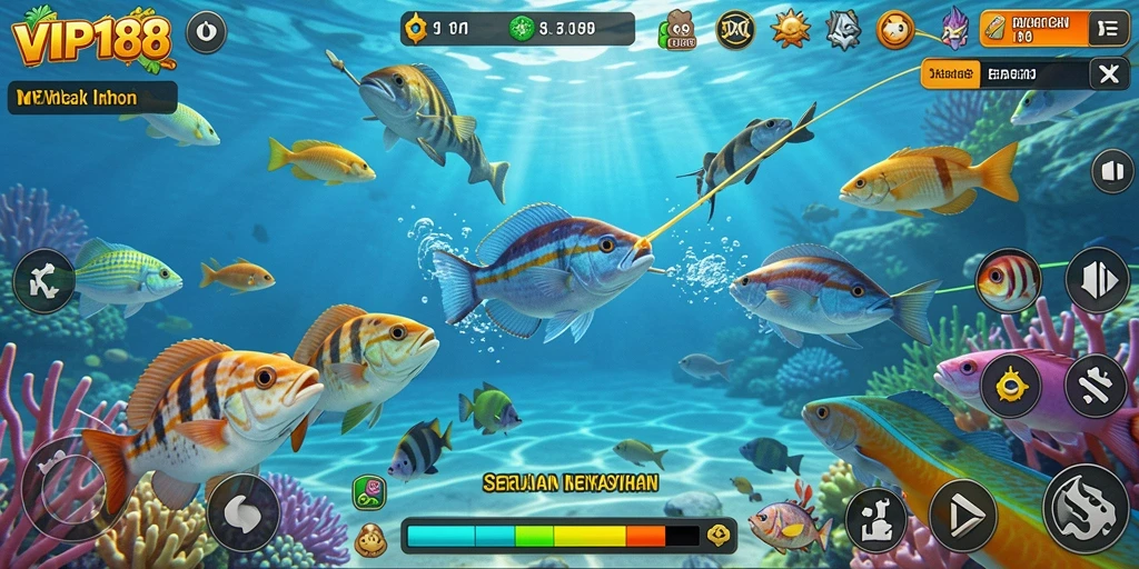 Tampilan gameplay menembak ikan yang seru di VIP188.