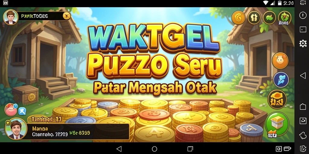 Tampilan gameplay WAKTOGEL yang menampilkan teka-teki seru.